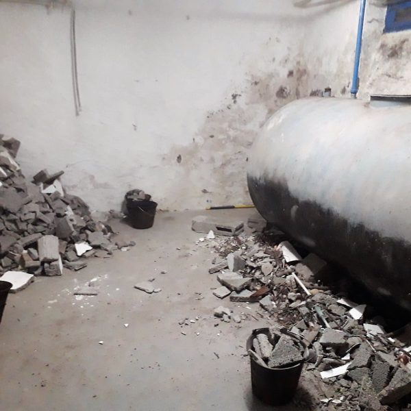 cuve à fioul dans un sous-sol